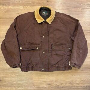 Vintage Field And Stream Chore Coat Men's XL Barn Jacket Corduroy Collar Lining